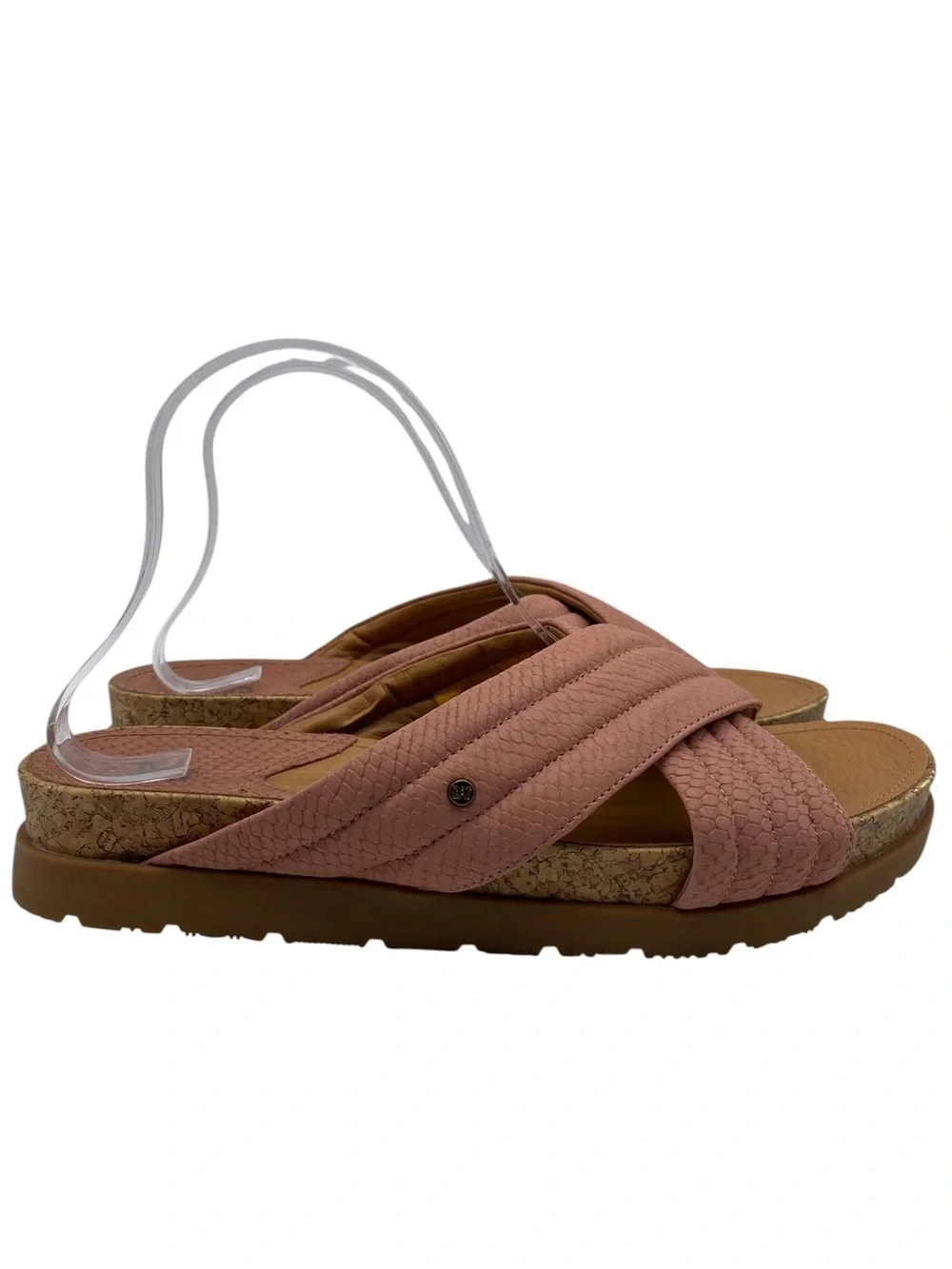 Caterpillar Womens Shoes Pink Leather Sandals 10 Flat Slip On Casual CAT Brand